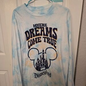 Disney  Tie-Dye Long Sleeve Shirt - Blue and White